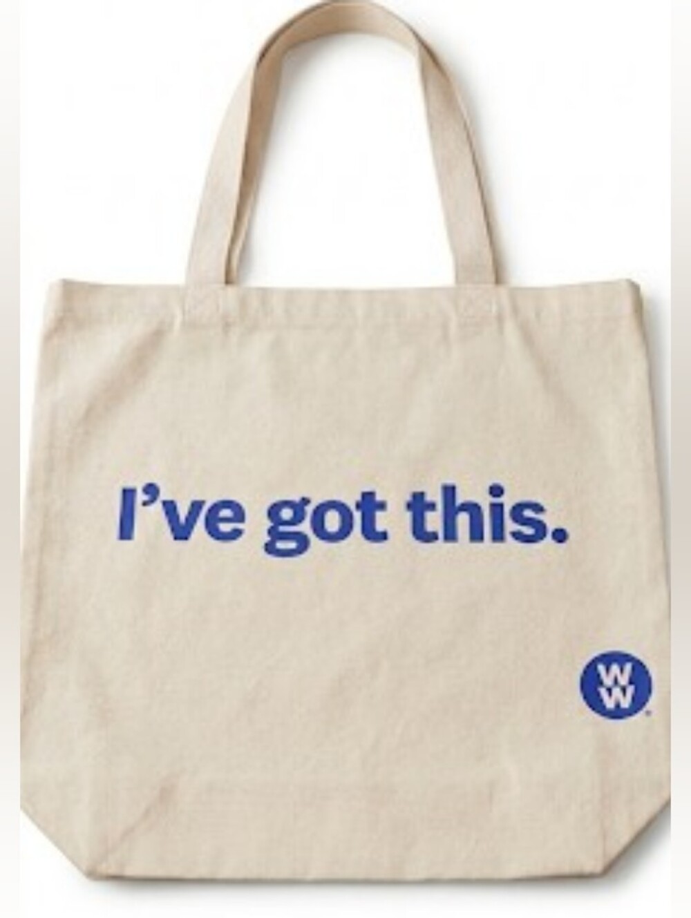 Weight Watchers "I’ve Got This" Canvas Tote Bag - Cream & Blue